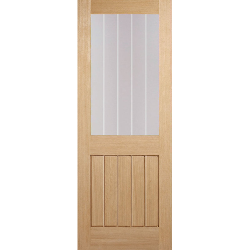 Mexicano Half Light Unfinished Oak Doors 762 x 1981 FD 30, 838mm x 1981mm
