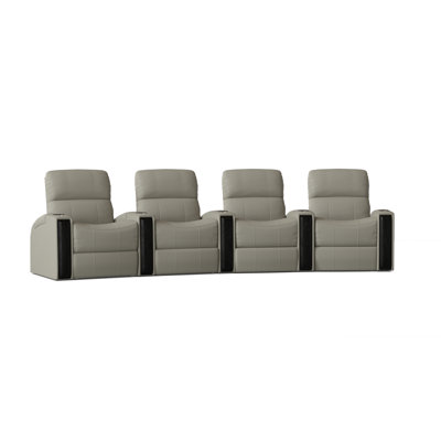 Upholstered Home Theater Seating with Cup Holder