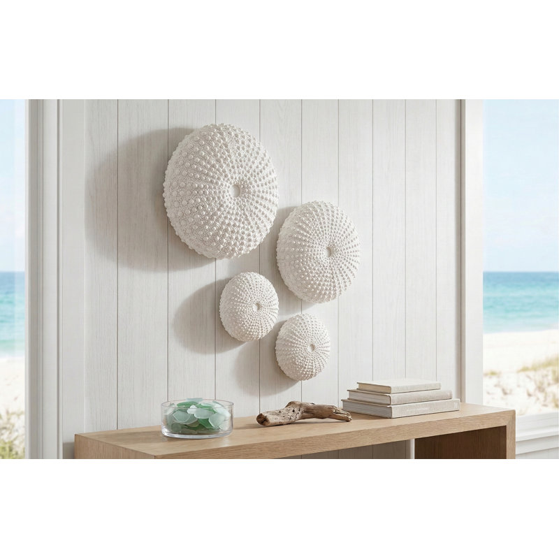 Oursin, art mural, ensemble de 4