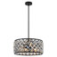 5 - Light Modern Dimmable Black Drum Crystal Chandelier,  Adjustable Height Pendant Light Fixture For Kitchen Island Dining Room Entryway-1777576817