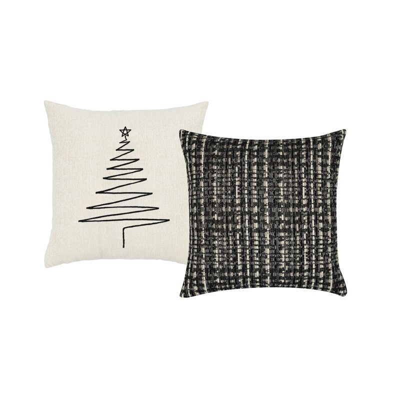 Tuxedo Coordinated Set of 2 Indoor & Outdoor Throw Pillows, 2 Piece Set