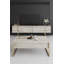 Table basse moderne avec pieds en métal, travertin et finition dorée, 35,4 x 23,6 x 15,7 pouces | 100% panneau de particules enduit de mélamine, épaisseur: 0,7 pouce | Design glamour parfait pour le salon et les espaces contemporains-717461840-717461846