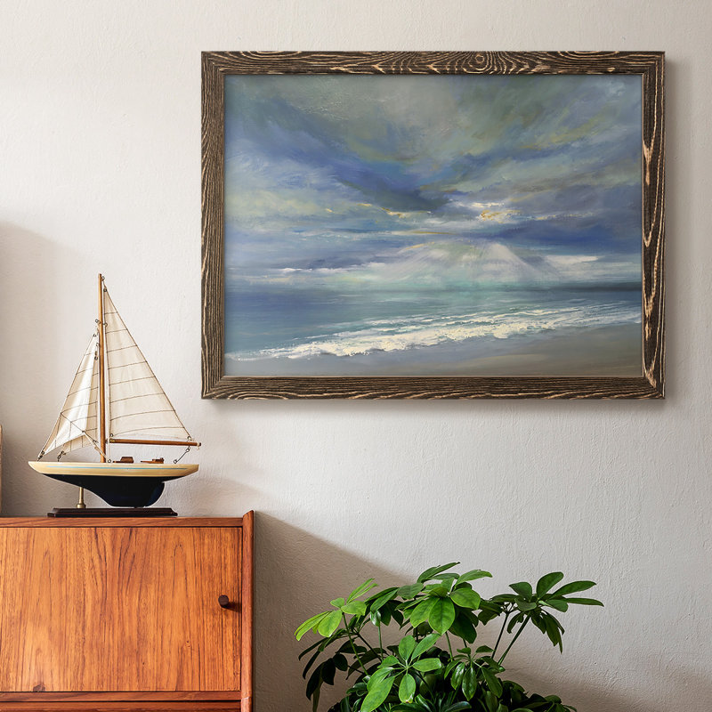 " God Rays ", Walnut Framed, 26" H x 38" W x 1.5" D