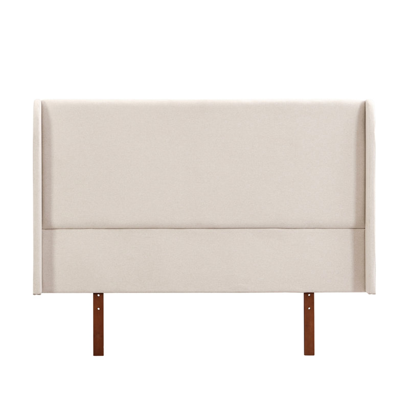 Lit plateforme moderne en bois de bambou sec de 12 pouces avec tête de lit tapissier de 48 po