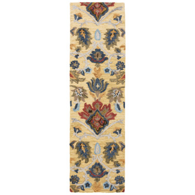 Tapis floral en laine touffeté à la main Haimes