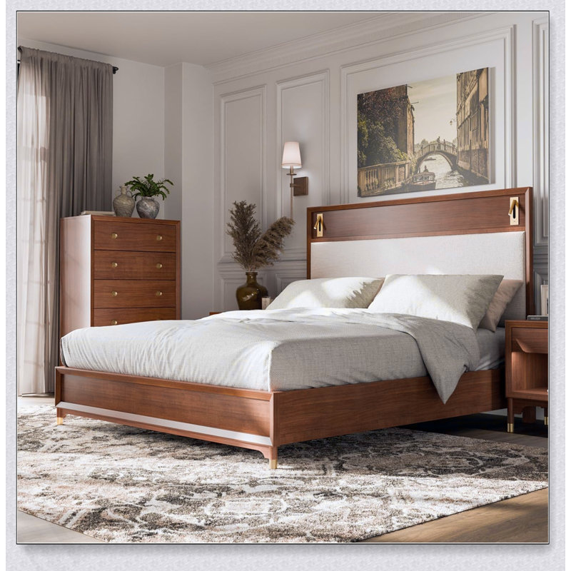 Mobilier de chambre à coucher Mid-Century, Très grand lit