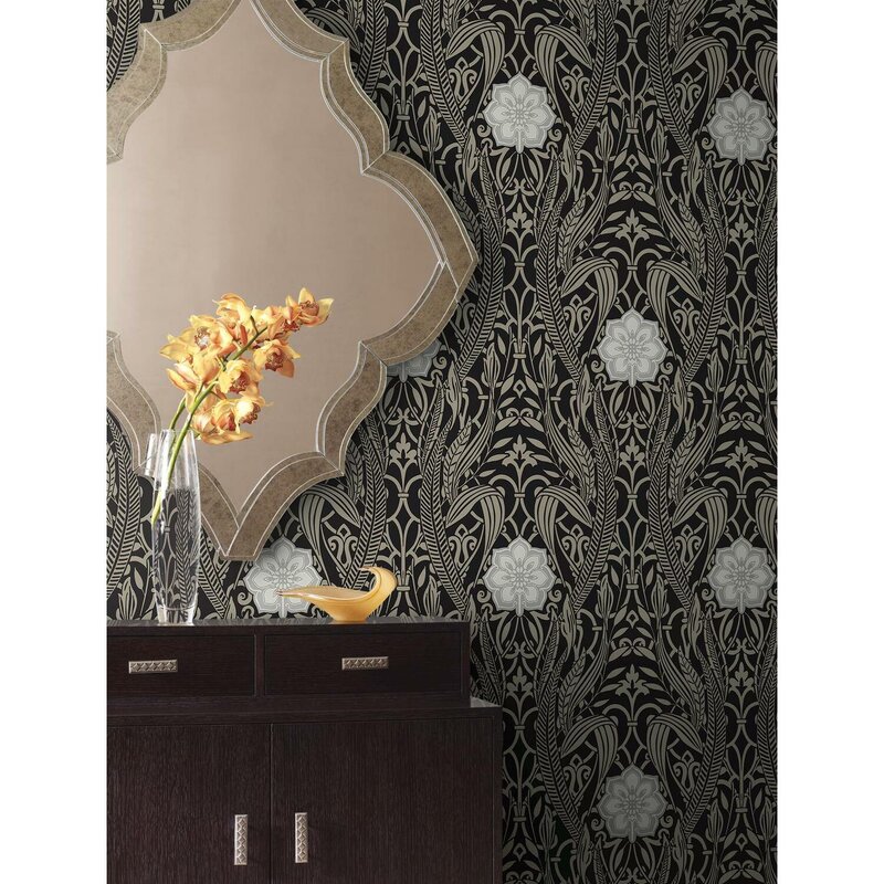 York Wallcoverings Gatsby Damask Double Roll | Wayfair