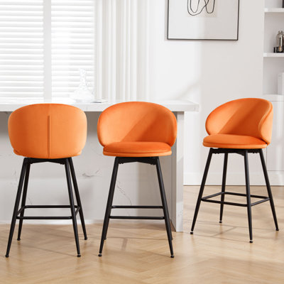 Swivel Upholstered Counter Height Bar Stools