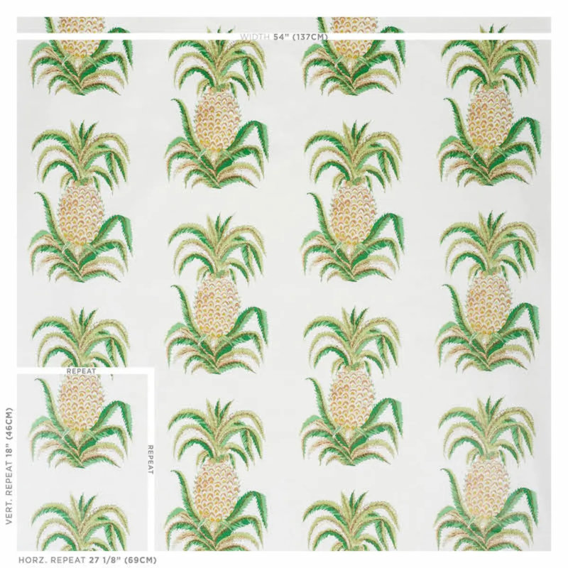 Tissu ananas et chintz, Ivoire