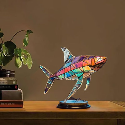 Statues d'animaux en métal à mosaïque colorée