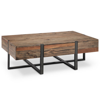 Latrevion Solid Wood Cross Legs Coffee Table by Union Rustic