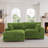 2 - Piece Upholstered White Faux Rabbit Fur Flannel Reversible Modular Sofa Living Room Sectional Couch with Pillows-926571000-926571003