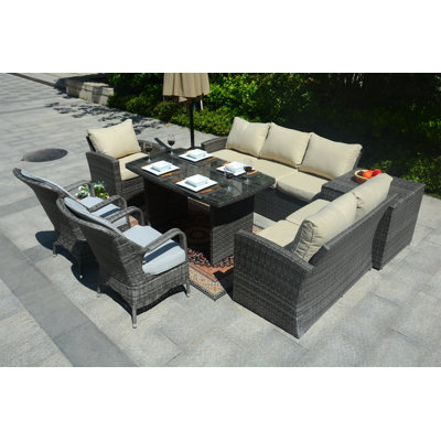 Algird 8 - Person Patio Conversation Set with Cushions