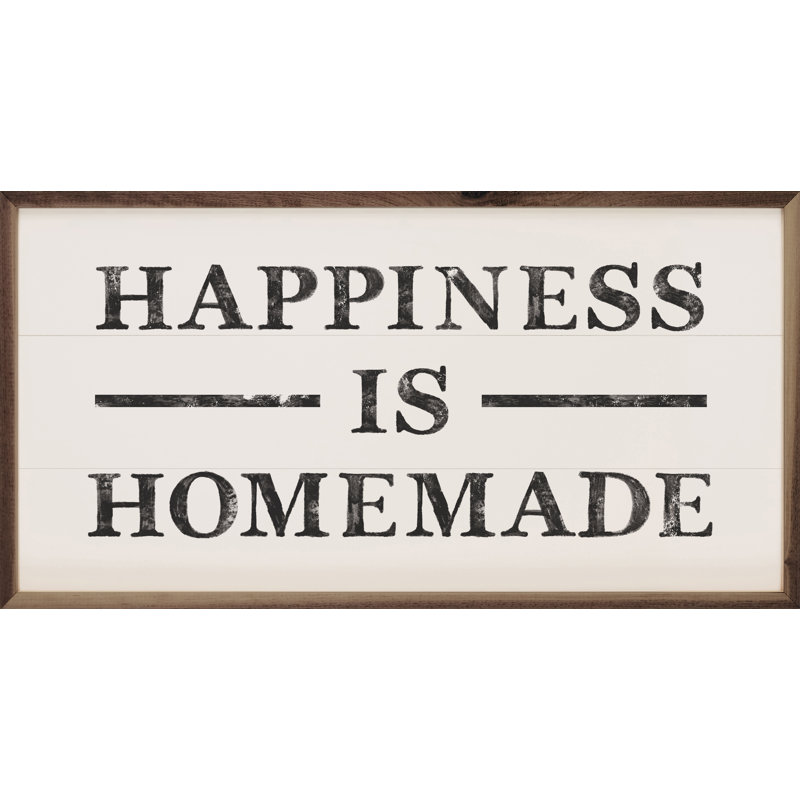 Happiness Is Homemade Lines White, 18" H x 36" W x 1" D