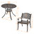Mcconville Outdoor 3-Piece Bistro Set with Umbrella Hole, Black with Gold-Painted Edge