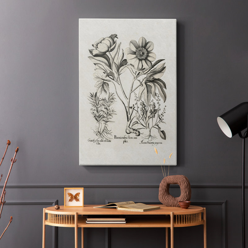 Motif floral rétro vintage CCXIXIX - galerie Cavas, H 18 po x l 12 po