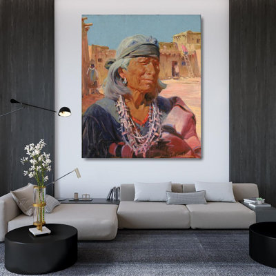 «Old Man of Zuni, High Priest» par Gerald Cassidy, reproduction d'art sur toile tendue avec châssis