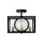  4-light Black Square Semi Flush Mount