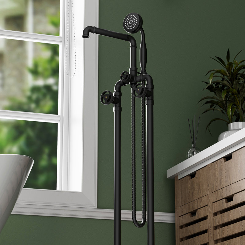 Roind Bathroom Tub Spout with Diverter, Matte Black