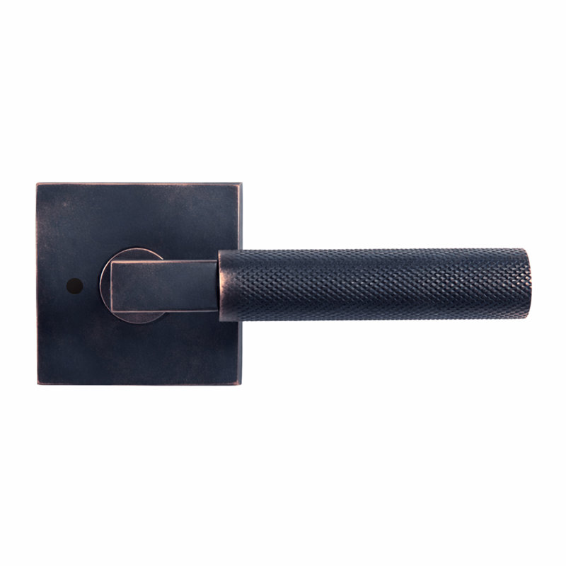 Bravura 846-7 Knurled Privacy Lever on  Square Contemporary  Rose in Oil Rubbed Bronze