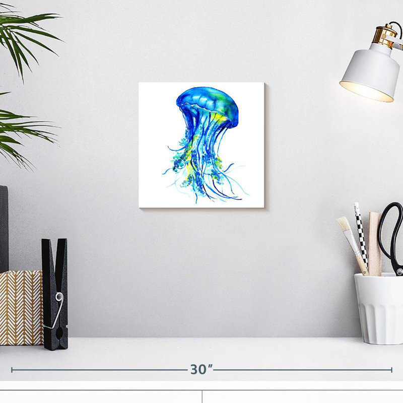 Crowle - méduse verte bleue, H 10 po x l 10 po