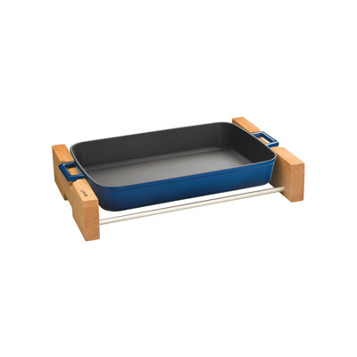 Plat de fabrication rectangulaire avec support en bois lave canada 2,5 qt