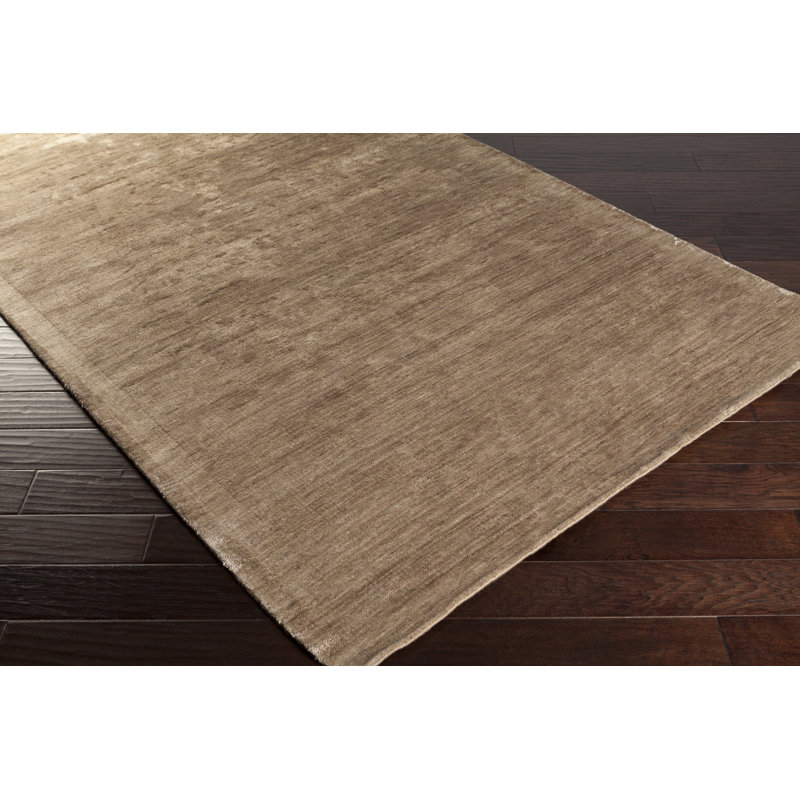 Tapis taupe noué à la main Joshva, Rectangle de 2 pi x 3 pi
