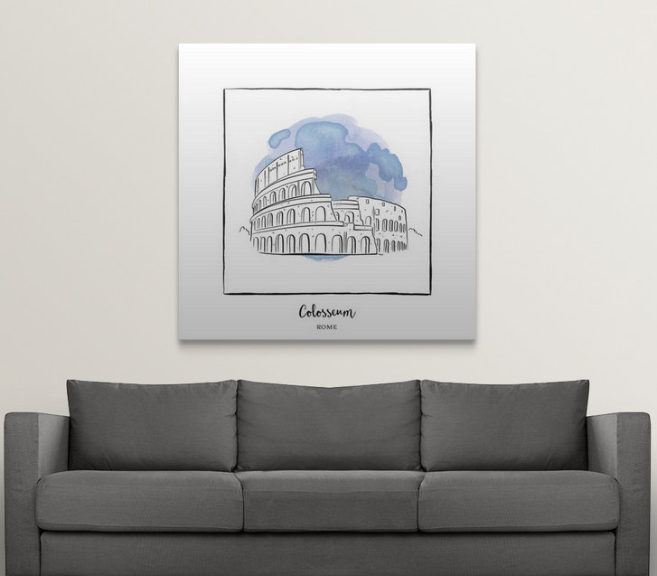 « colosseum-brushstroke édifices », impression, H 35 po x l 35 po x P 1,5 po, Toile