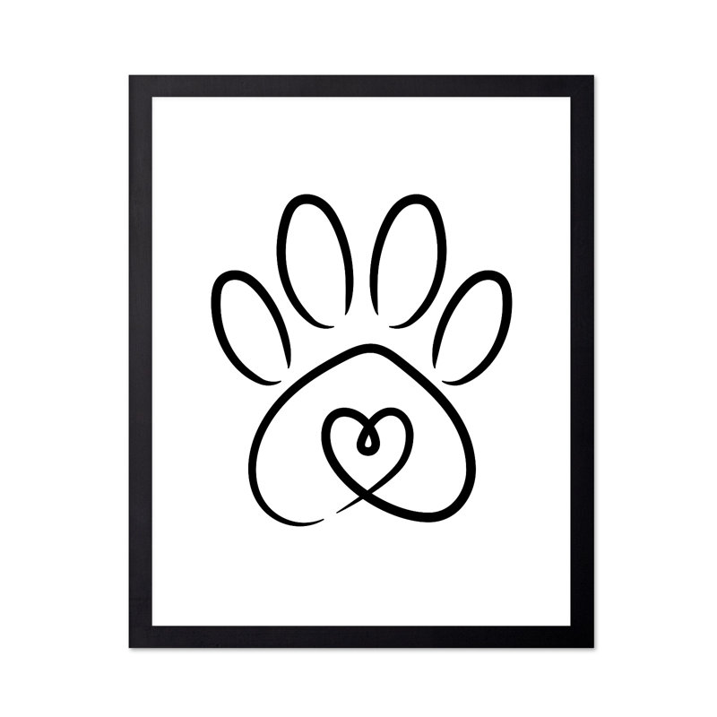 Dog Paw Line Art, Unframed, Poster, 08"H x 10"W