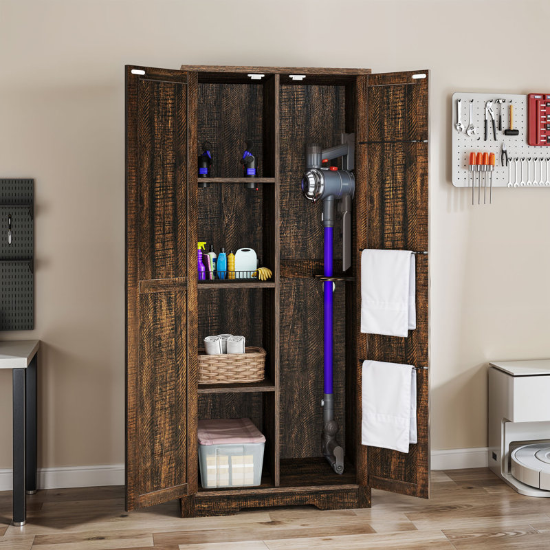 Armoire de rangement pour outils de rangement en bois 23,6 po, Brun