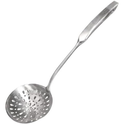Skimmer Slotted Spoon, [Rustproof, Integral Forming, Durable] 304 Stainless Steel Slotted Spoon With Vacuum Ergonomic Handle, Comfortable Grip Design Strainer Ladle For Kitchen, 14.96 Inches