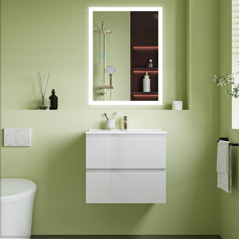 Coltura 600mm Single Bathroom Vanity with Drop In Ceramic Basin, White