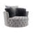Oversized Round Button Tufted Swivel Chair With Faux Fur Pillows And 360-Degree Swivel-111054435