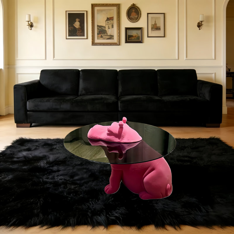 Table basse Hippo Figurine, Rose
