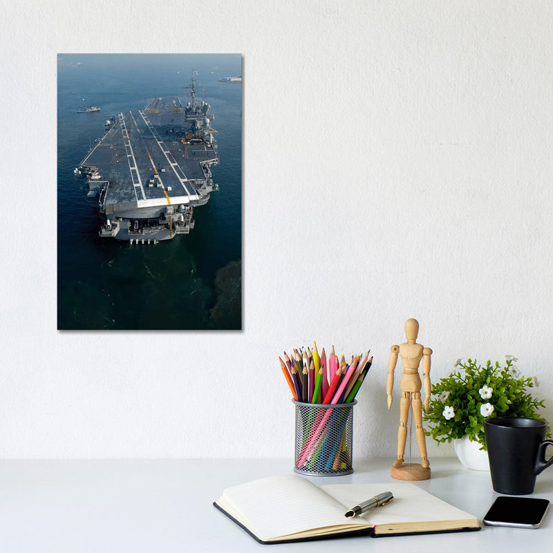 The Conventionally Powered Aircraft Carrier USS Kitty Hawk by Stocktrek Images - Wrapped Canvas Print