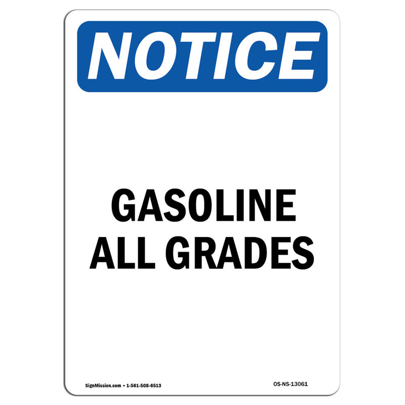 Gasoline all Grades Sign