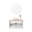 Meuble-lavabo mural de 32 pouces, double tiroir, armoire blanche, bois massif, meuble-lavabo carré élégant et confortable avec comptoir en bois naturel, solution en céramique art facile à nettoyer