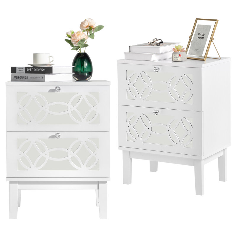 Balch 17.7'' W Nightstand, White, Set of 2