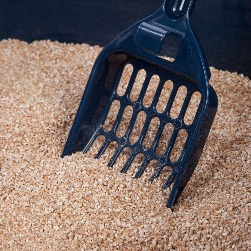 Navy High-Sided Open-Top Cat Litter Box with Scoop