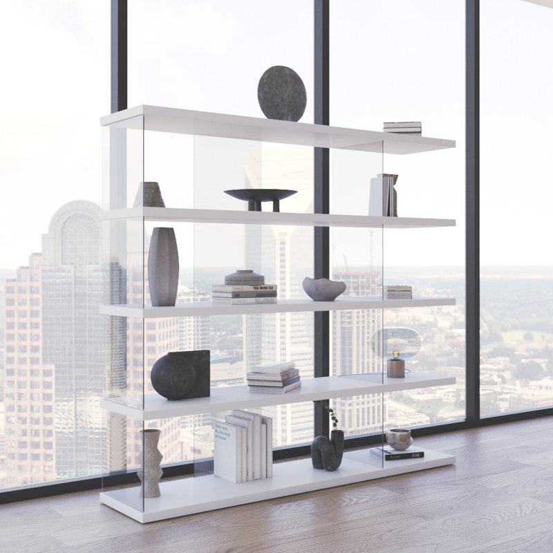 Gravity 70.9" Bookcase with Matte Finish, White