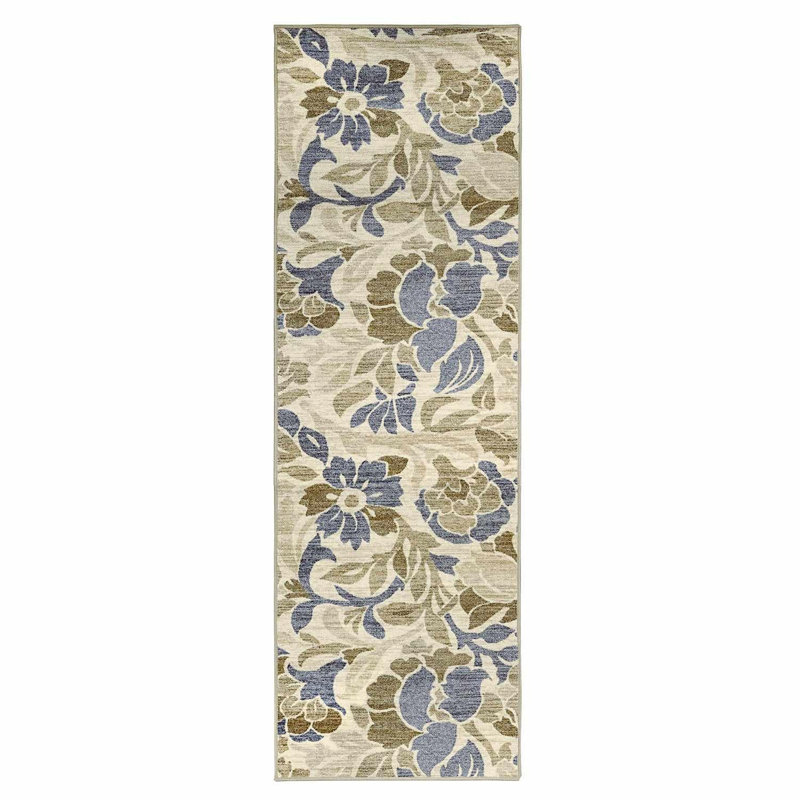 Roddney Floral Nylon Non-Slip Indoor Area Rug, Runner 2'7" x 8'