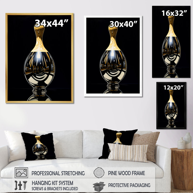 Onyx renversé sur toile, H 20 po x l 12 po x P 1 po, Cadre flottant noir