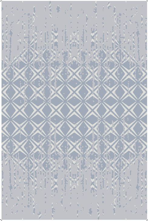 Geometric Hand-Knotted Wool Gray/White Area Rug