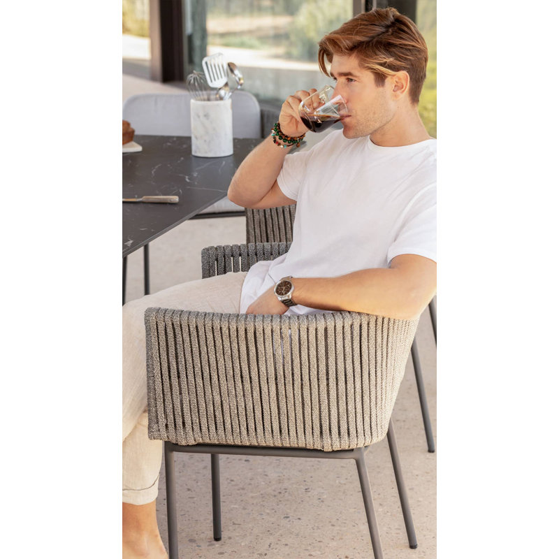 Boston Outdoor Dining Armchair, Canvas Aruba Sunbrella® Canvas