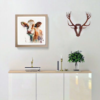 Cow Watercolour - Framed Print