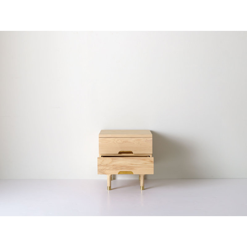 Simple Solid Wood End Table, Natural Wood