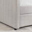 Lit de jour double avec canapé-lit tapissier, avec rayures verticales, tissu en lin, beige (82,5 po x 58 po x 30 po)