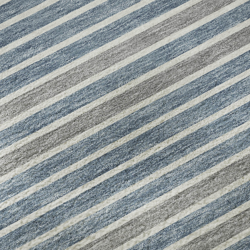 Premium Machine Washable Elize AMF1398 Stripes Rug, Rectangle 9' x 12'