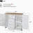 Rolling Kitchen Island with Storage, Kitchen Cart with Rubber Wood Top, 3 Drawer, 2 Slide-Out Shelf and Internal Storage Rack, Kitchen Island on Wheels with Spice Rack & Tower Rack, White-21533208