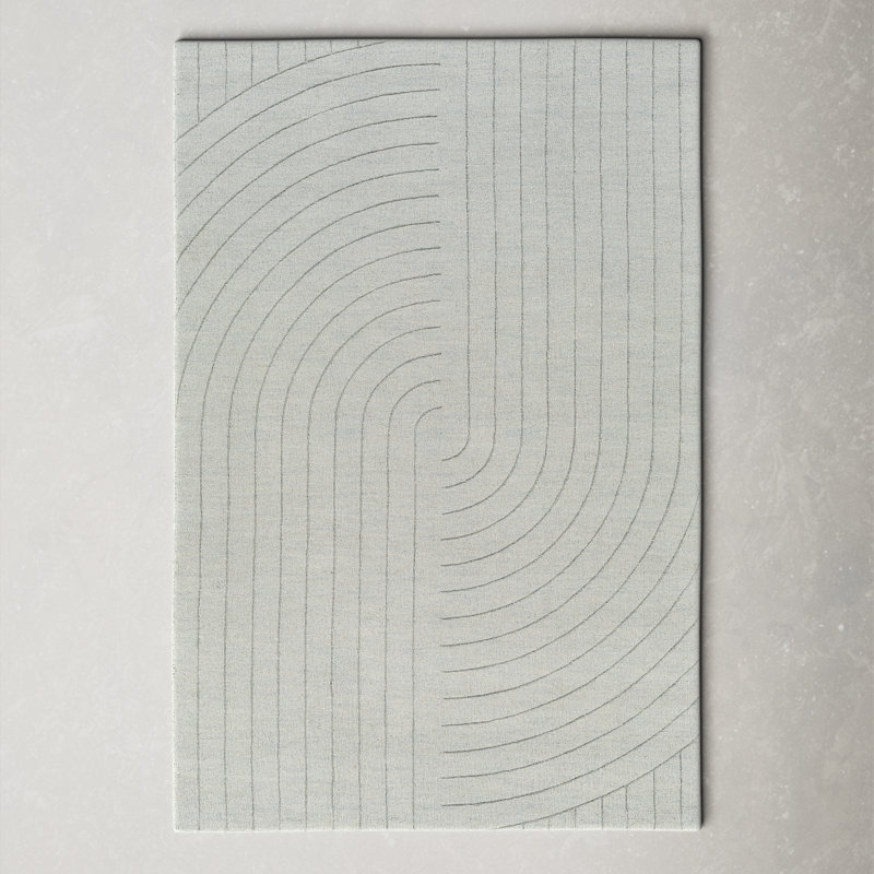 Kolo Abstract Hand Loomed Wool Area Rug in Gray, Rectangle 2' x 3'